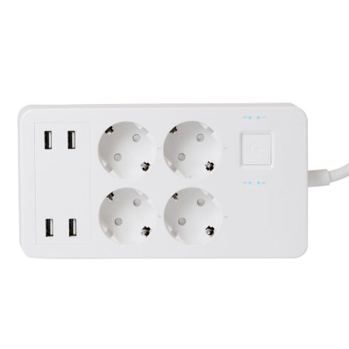 SMART (WiFi) elosztó, 4 aljzat, 4 USB, 1,5 m                                                          NV4WIFI