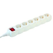   6os elosztó 5m kapcs, 3x1,5mm2, fehér, HSO                                                            NV6K-5/WH/1,5