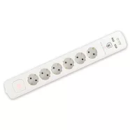   Túlfeszültség védett elosztó, 6 aljzat, USB, HSO                                                      NVT06KUSB/WH