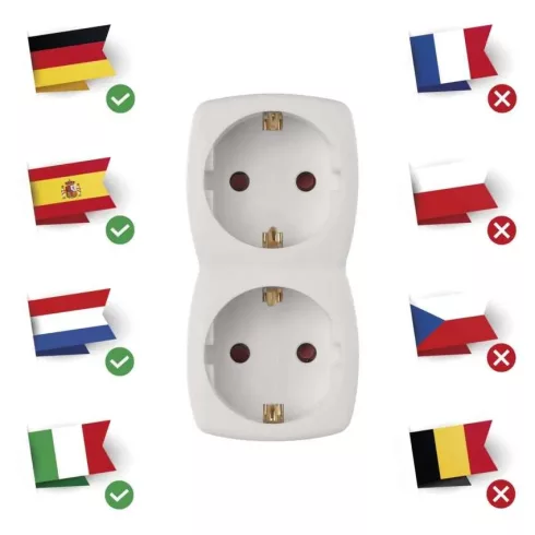 Elosztó adapter, 2 aljzat, max. 16A                                                                   P00252N