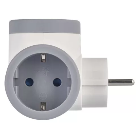 Aljzat elosztó 2x SCHUKO, 1xUSB-A+1xUSB-C, max. 3680 W, IP20, fehér-szürke                            P0077PD