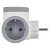 Aljzat elosztó 2x SCHUKO, 1xUSB-A+1xUSB-C, max. 3680 W, IP20, fehér-szürke                            P0077PD