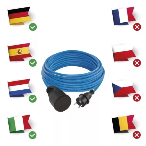 Időjárásálló hosszabbító 10m, 1 aljzat, 1,5mm2, IP44, fagyálló kábel                                  P01510W