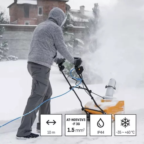 Időjárásálló hosszabbító 10m, 1 aljzat, 1,5mm2, IP44, fagyálló kábel                                  P01510W
