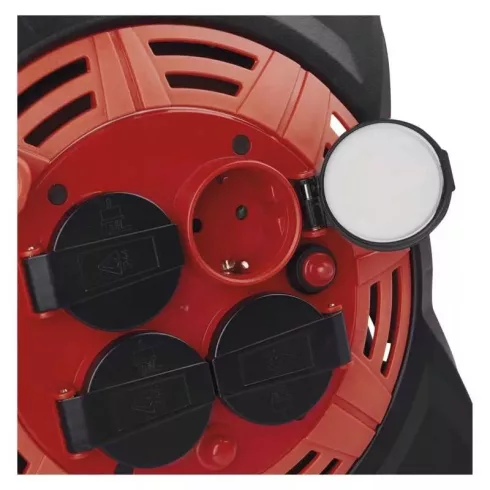 Kábeldob IP44 15m gumi 4aljzat 1,5mm, beépített LED-es világítással                                   P08215