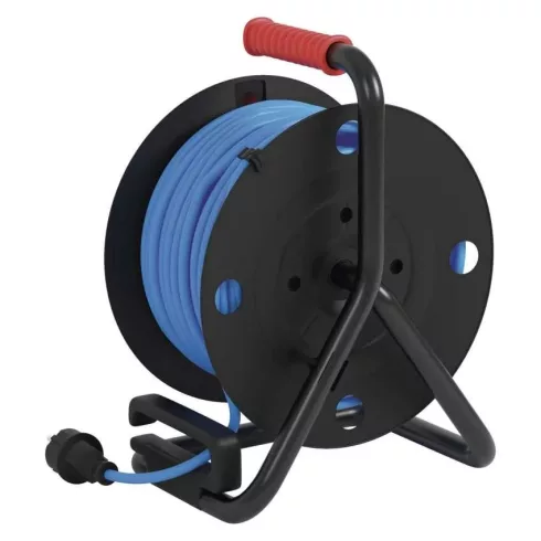 Időjárásálló kábeldob 50m, 4 aljzat, 1,5mm2, IP44, fagyálló kábel                                     P08650W