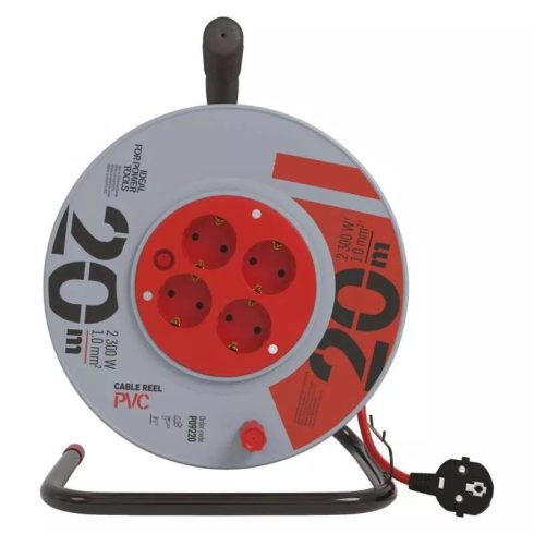 Kábeldob 20m PVC narancssárga 3x1mm vezetékkel, KD20                                                  P09220