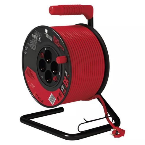 Kábeldob 25m PVC 4 aljzat 1,5mm                                                                       P092251