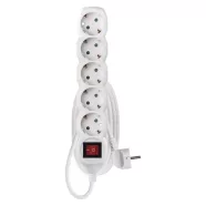   Elosztó (hosszabbító) 1,4m kapcsolós 5 aljzat schuko 1,0mm                                            P1521