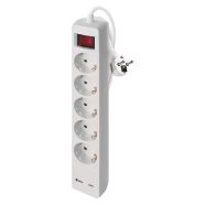   Elosztó (hosszabbító) 3m kapcsolós 5 aljzat schuko + 1xUSB-A + 1xUSB-C 1,5mm                          P1523CU