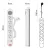 Hosszabbító,  kapcsolós, 3m 1,5mm2 vezetékkel, 5 aljzat, 1xUSB-A + 1xUSB-C, fehér-szürke              P1523FC