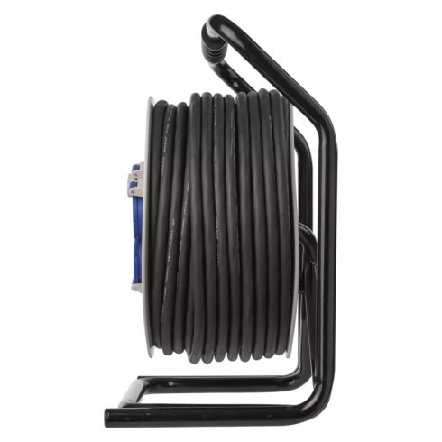 Kábeldob 3x2,5mm2 50m gumírozott fekete vezetékkel, IP44, H05RR-F3, KDIP50RR25                        P19221