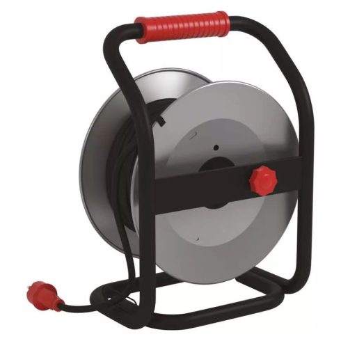 Fém kábeldob IP44 25m gumi 4 aljzat 1,5mm                                                             P19222