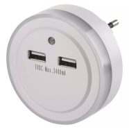   LED éjszakai fény fotoszenzorral 3 LED, 2x USB                                                        P3313