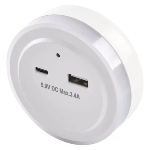 LED éjjeli fény fotoszenzorral, USB C+A, 5lm, WW                                                      P3323
