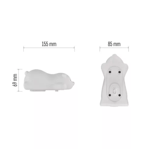 LED éjjeli fény, medve forma, tölthető, 20lm, hatótáv 3m, SMD LED, Li-Ion 3,7 V/1 200 mAh             P3325