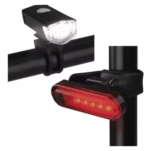 LED tölthető kerékpárlámpa szett                                                                      P3923