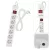 Túlfeszültségvédő elosztó, kapcsolóval, 6 aljzat, 1,5m H05VV-F3G1,5mm2, 2300W max., 10A max., fehér   P54215