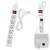 Túlfeszültségvédő elosztó, kapcsolóval, 6 aljzat, 3m H05VV-F3G1,5mm2, 2300W max., 10A max., fehér     P54216