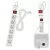 Túlfeszültségvédő elosztó, kapcsolóval, 6 aljzat, 5m H05VV-F3G1,5mm2, 2300W max., 10A max., fehér     P54217