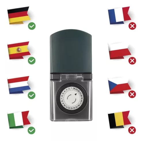 Mechanikus napi időkapcsoló, kültéri, 30 perc, 3680W, IP44 SCHUKO                                     P5526N