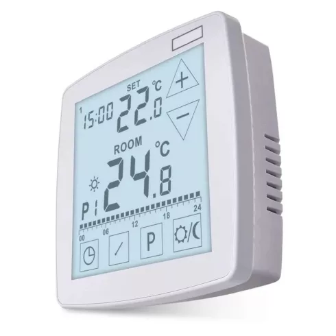 Programozható vezetékes OpenTherm szobatermosztát, 7-30°C, 0,2°C fokonként, 2xAA, fehér               P56A02