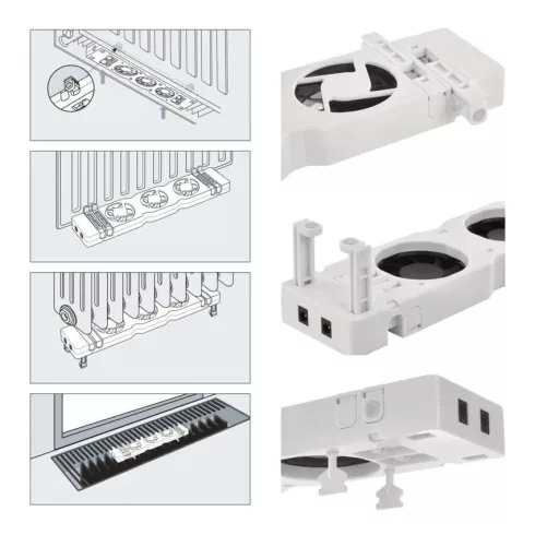 Radiátor fűtéserősítő ventilátor készlet MONO, fehér                                                  P56PR1
