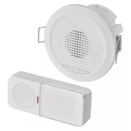  Vezetékes/Vezeték nélküli csengő, 180m hatótáv, 90dB, kétgombos csatlakozás, fehér, IP54              P57103