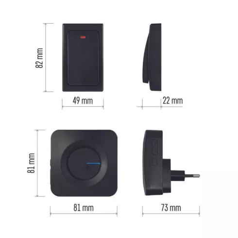 Vezeték nélküli kinetic csengő 180m 230V                                                              P5729B