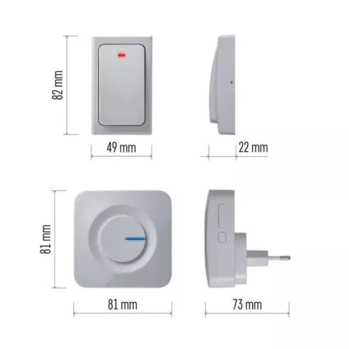 Vezeték nélküli kinetic csengő 180m 230V                                                              P5729