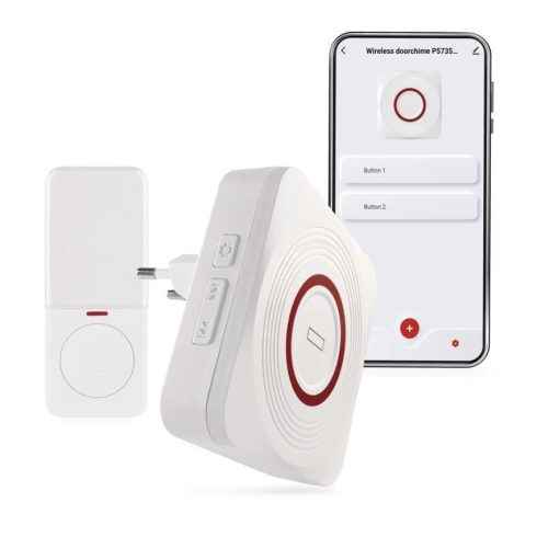 GoSmart vezeték nélküli csengő, wifivel, 150m, 110dB, 52 dallam, IP44, fehér színben                  P5735WS