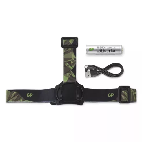 GP LED tölthető fejlámpa + zseblámpa 600mAh                                                           P8555