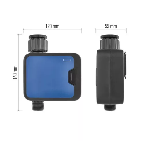 GoSmart öntözőóra, 1 kimenet, Bluetooth, 3/4''-1'', 35 l/perc, 0,5-8 bar, korlátlan ciklus, 4xAA, IP  PW56201