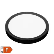   LED-es fali/mennyezeti lámpa, kör, 18 W, 3 színhőm, 3 fényerő, fekete, HSO                            RCC1823B