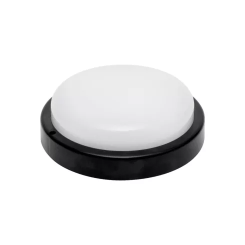 LED-es fali/mennyezeti lámpa, kör alakú, fekete, 18W, 4000K, 1200lm, IP54, kül-és beltéri, F, HSO     RCC18LEDBK