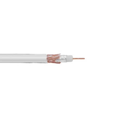 Koax vezeték RG6, 75 Ohm fehér, RG6 koax vezeték fehér                                                RG6WH
