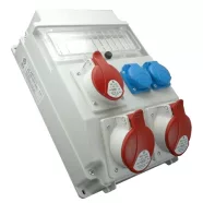   Elosztótábla, 11 modul férőhely, 2 x 400V 32A  5p. alj, 1 x 400V 16A 5p. alj, 2 x 250V 16A alj, IP54  ROS11X-11
