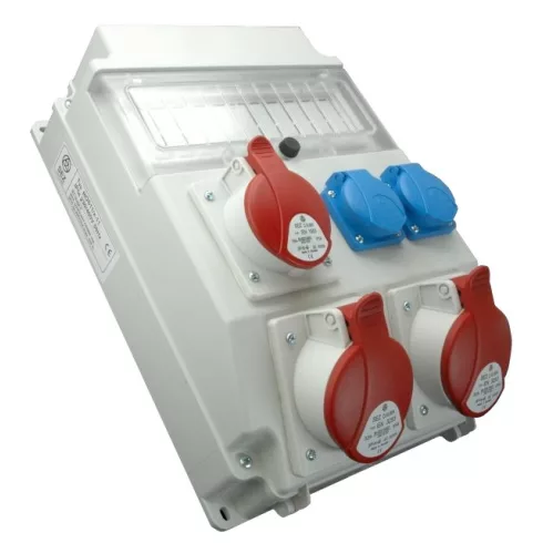 Elosztótábla, 11 modul férőhely, 2 x 400V 32A  5p. alj, 1 x 400V 16A 5p. alj, 2 x 250V 16A alj, IP54  ROS11X-11