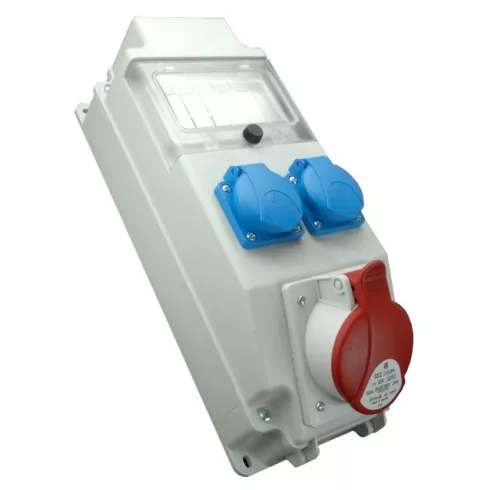 Elosztótábla, 5 modul férőhely, 1 x 400V 16A  5p. alj, 2 x 250V 16A alj, IP 54                        ROS5X-12