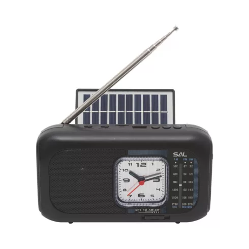 Napelemes hibrid rádió, multimédia lejátszó, 3 sávos, BT/USB/SD/CLOCK/LAMP, cserélhető akku, HSO      RPH3