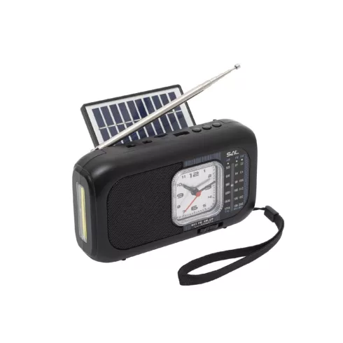 Napelemes hibrid rádió, multimédia lejátszó, 3 sávos, BT/USB/SD/CLOCK/LAMP, cserélhető akku, HSO      RPH3