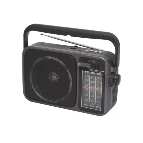 Táskarádió, multimédia lejátszó, 3 sávos, BT/USB/microSD, cserélhető akku vagy elem, HSO              RPR10