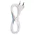 Hálózati vezeték, lapos dugvillával szerelve, 2x0,75mm2 2m, fehér, VT20752WH                          S15272