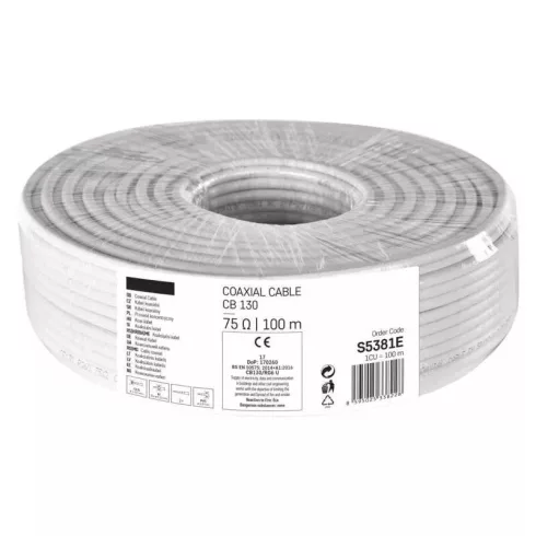 Koax kábel 100m 75Ohm CB130 fólia                                                                     S5381E