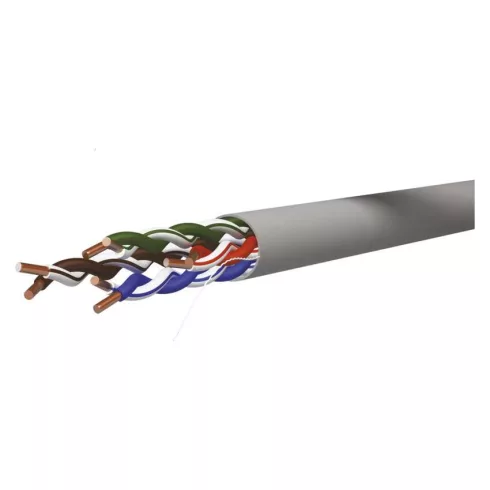 UTP kábel CAT5E PVC, 100m/fólia, vörösréz belső ér, Nylon150D, AWG 24, HDPE, 1000Base-T               S9136