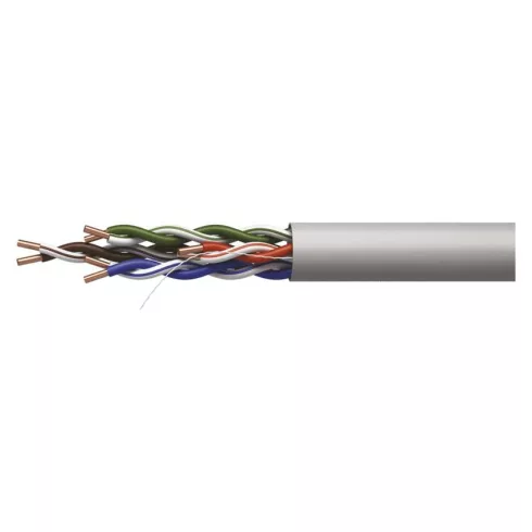 UTP kábel CAT5E PVC, 100m/fólia, vörösréz belső ér, Nylon150D, AWG 24, HDPE, 1000Base-T               S9136