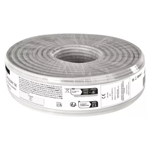 UTP kábel CAT5E PVC, 100m/fólia, vörösréz belső ér, Nylon150D, AWG 24, HDPE, 1000Base-T               S9136