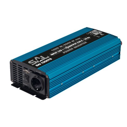 Feszültségátalakító, 1000W, tiszta szinusz, USB, HSO                                                  SAI1000TS