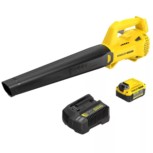 STANLEY FATMAX V20 lombfúvó, akkumulátorral, töltővel,3m hatótáv,5,7m3/p légáramlás,145km/h légseb.   SFMCBL714M1-Q