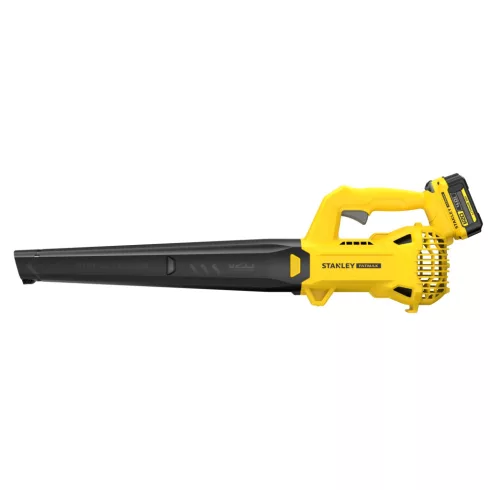 STANLEY FATMAX V20 lombfúvó, akkumulátorral, töltővel,3m hatótáv,5,7m3/p légáramlás,145km/h légseb.   SFMCBL714M1-Q